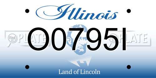 O0795I Illinois License Plate
