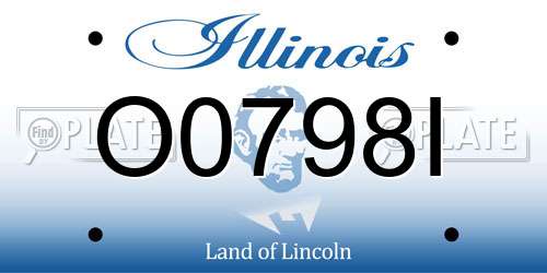 O0798I Illinois License Plate