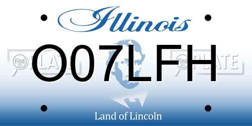 O07LFH Illinois License Plate