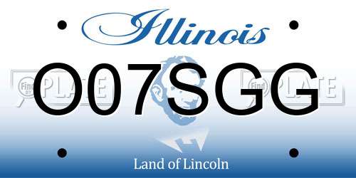 O07SGG Illinois License Plate