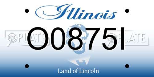 O0875I Illinois License Plate
