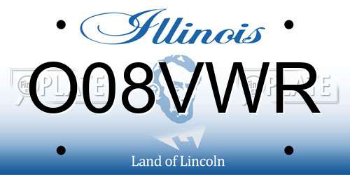 O08VWR Illinois License Plate