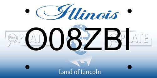 O08ZBI Illinois License Plate
