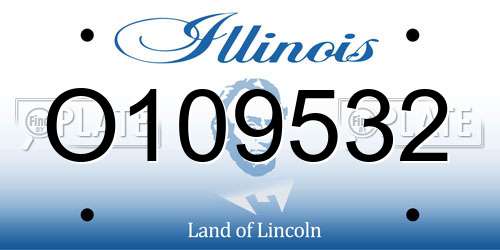 O109532 Illinois License Plate