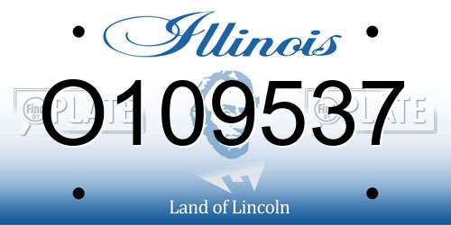 O109537 Illinois License Plate