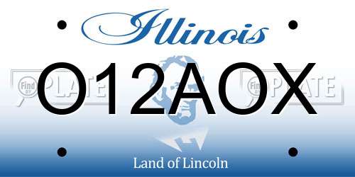 O12AOX Illinois License Plate