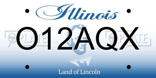 O12AQX Illinois License Plate