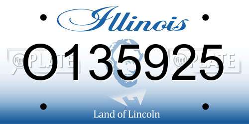 O135925 Illinois License Plate