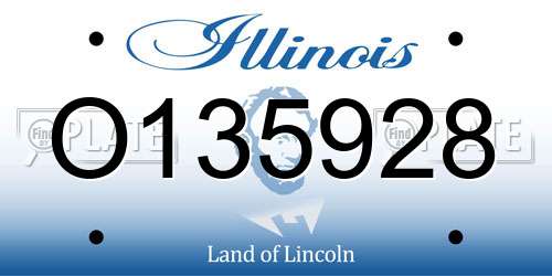 O135928 Illinois License Plate