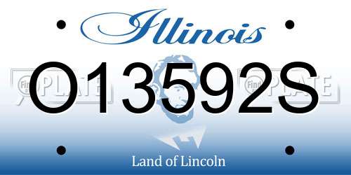 O13592S Illinois License Plate