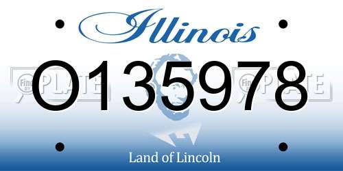 O135978 Illinois License Plate