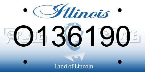 O136190 Illinois License Plate