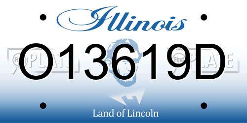 O13619D Illinois License Plate