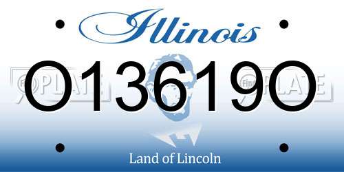 O13619O Illinois License Plate