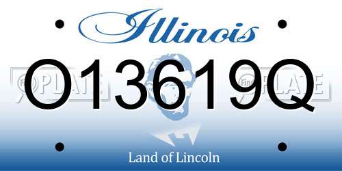 O13619Q Illinois License Plate