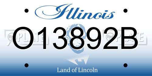O13892B Illinois License Plate