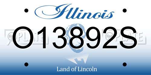 O13892S Illinois License Plate