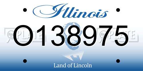 O138975 Illinois License Plate