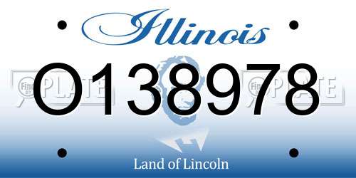 O138978 Illinois License Plate