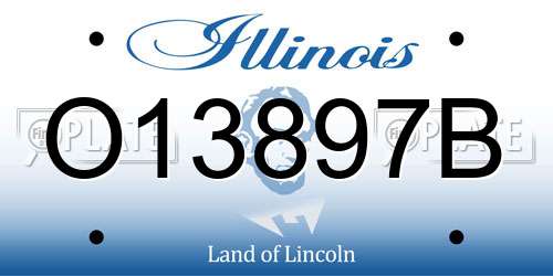 O13897B Illinois License Plate
