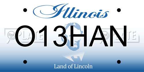 O13HAN Illinois License Plate