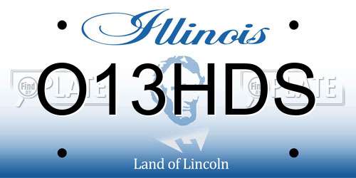 O13HDS Illinois License Plate