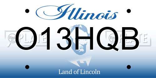 O13HQB Illinois License Plate