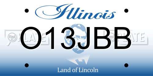 O13JBB Illinois License Plate