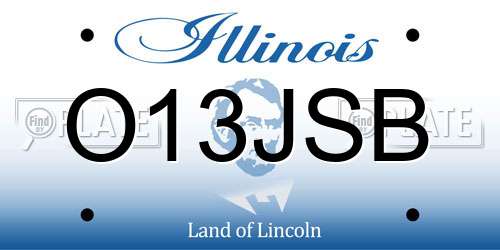 O13JSB Illinois License Plate