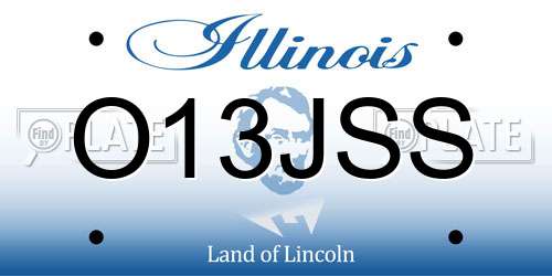 O13JSS Illinois License Plate