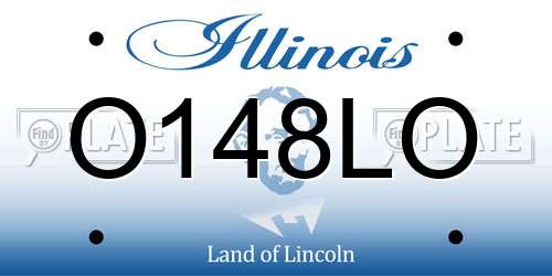 O148LO Illinois License Plate
