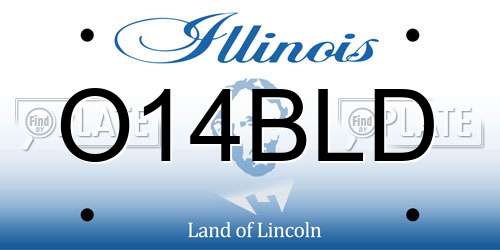 O14BLD Illinois License Plate