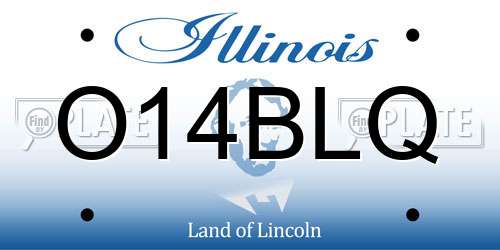 O14BLQ Illinois License Plate