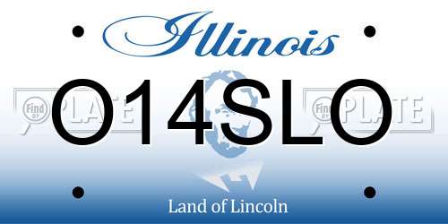 O14SLO Illinois License Plate