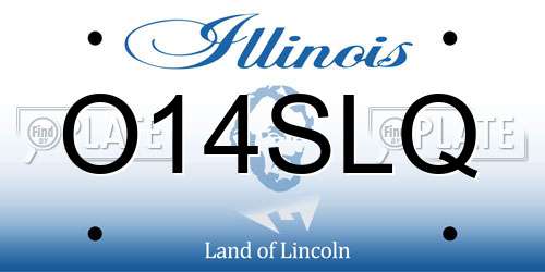O14SLQ Illinois License Plate