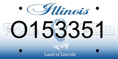 O153351 Illinois License Plate