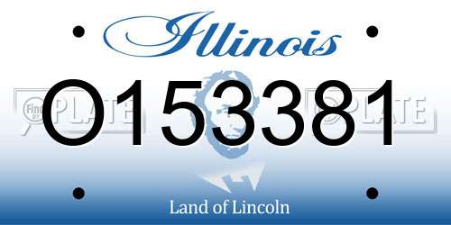 O153381 Illinois License Plate