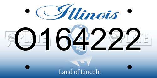 O164222 Illinois License Plate
