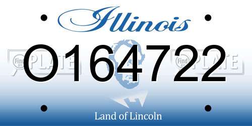 O164722 Illinois License Plate