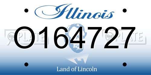O164727 Illinois License Plate