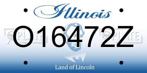 O16472Z Illinois License Plate