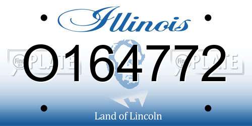 O164772 Illinois License Plate