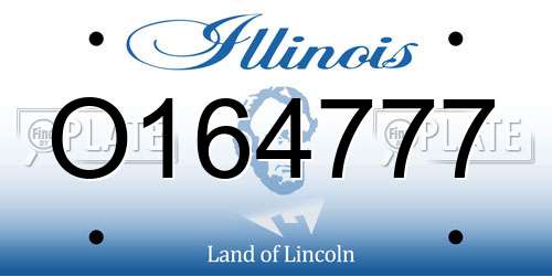 O164777 Illinois License Plate