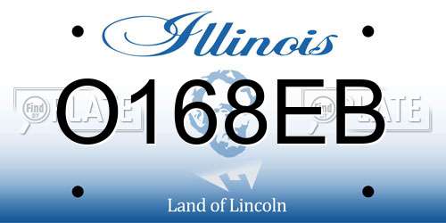 O168EB Illinois License Plate
