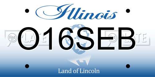 O16SEB Illinois License Plate