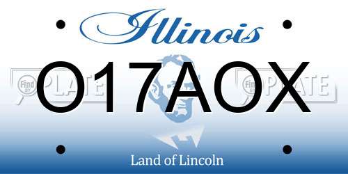 O17AOX Illinois License Plate