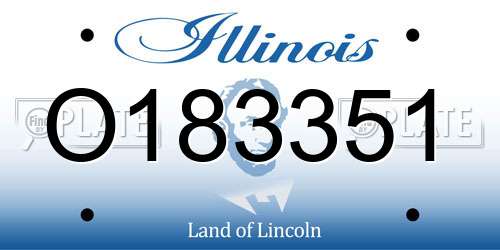 O183351 Illinois License Plate
