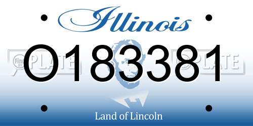 O183381 Illinois License Plate