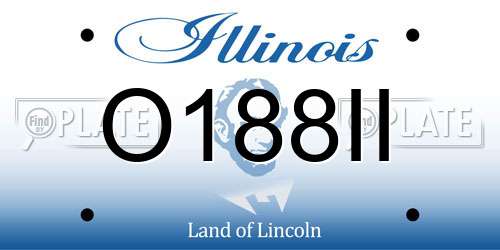 O188II Illinois License Plate