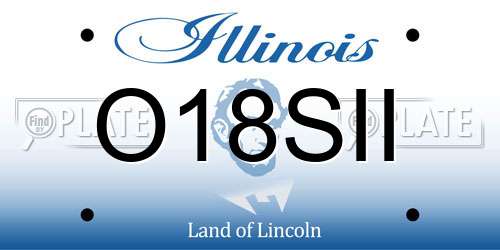 O18SII Illinois License Plate